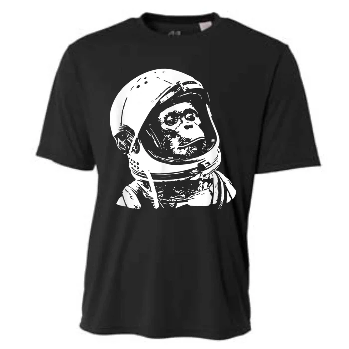 Vintage Space Travel Astronaut Monkey Cooling Performance Crew T-Shirt