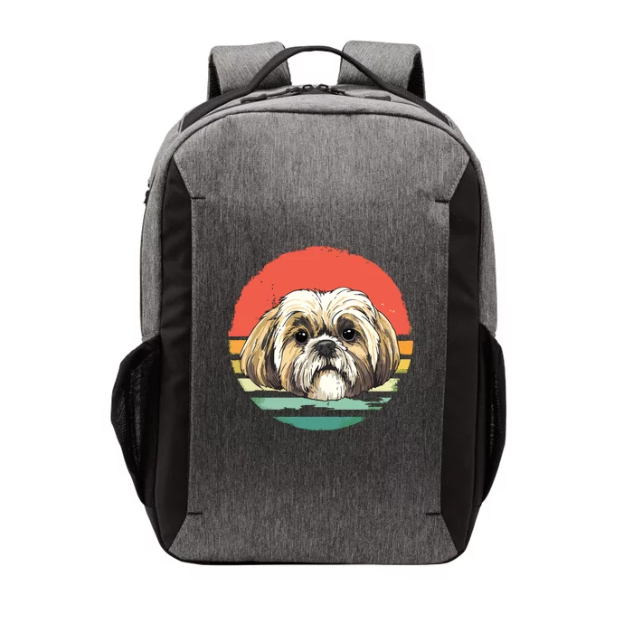 Vintage Shih Tzu Dog Animal Face Pet Puppy Shih Tzu Mom Dad Vector Backpack