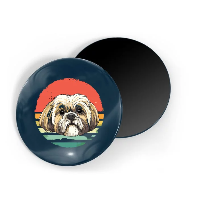 Vintage Shih Tzu Dog Animal Face Pet Puppy Shih Tzu Mom Dad Magnet