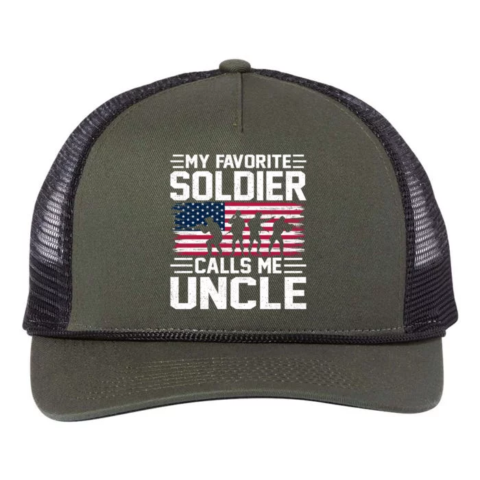 Vintage Style Usa Flag Soldier Uncle Army Father's Day Gift Retro Rope Trucker Hat Cap