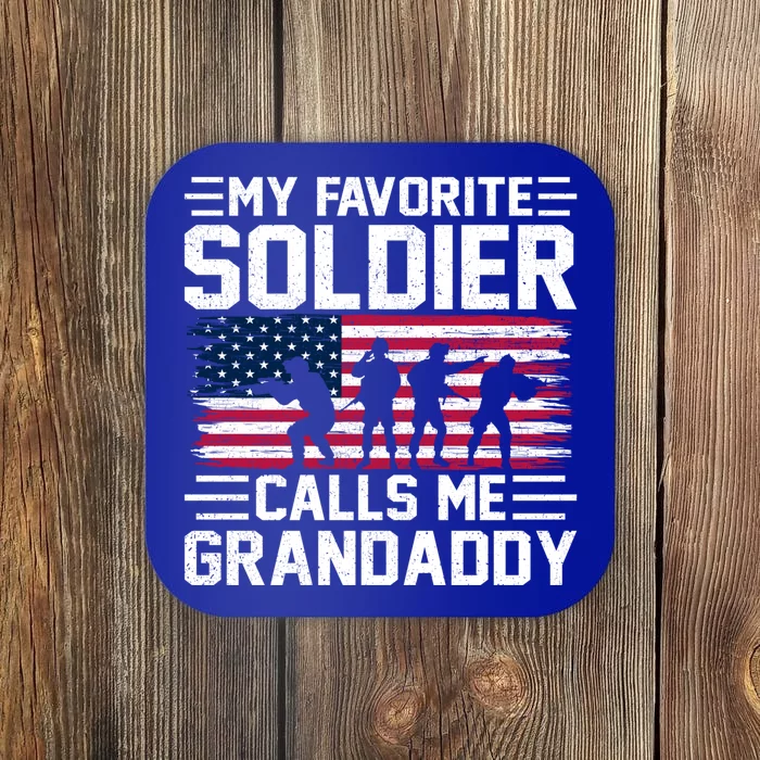 Vintage Style Usa Flag Soldier Grandaddy Army Father's Day Gift Coaster