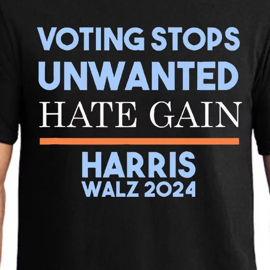 Voting Stops Unwanted Hate Gain Harris Campaign Pajama Set