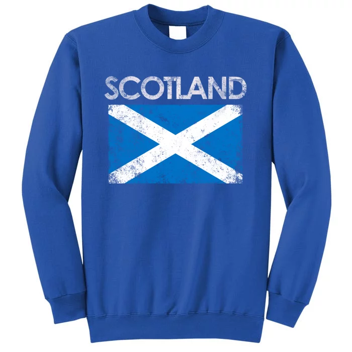 Vintage Scotland Uk Scottish Flag Pride Gift Tall Sweatshirt