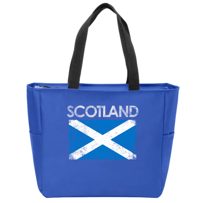 Vintage Scotland Uk Scottish Flag Pride Gift Zip Tote Bag