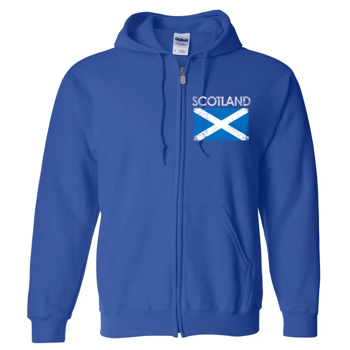 Vintage Scotland Uk Scottish Flag Pride Gift Full Zip Hoodie