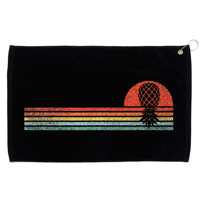 Vintage Swinger Upside Down Pineapple Retro Sunset Horizon Grommeted Golf Towel