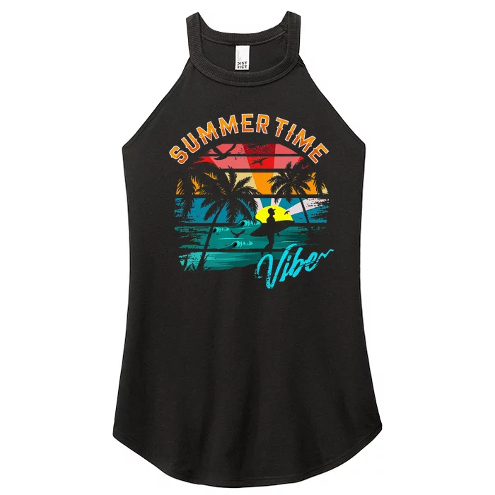 Vintage Summer Vibes Retro Summertime Women’s Perfect Tri Rocker Tank