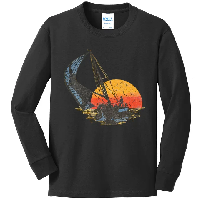 Vintage Sailing Kids Long Sleeve Shirt