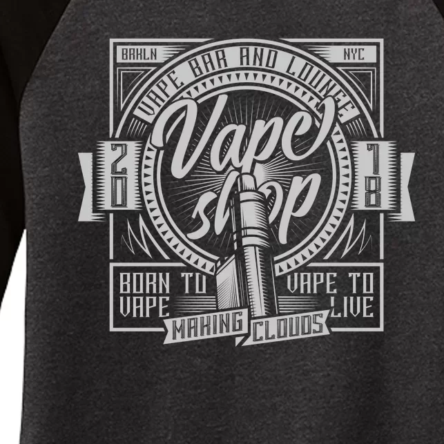 Vape Shop Women's Tri-Blend 3/4-Sleeve Raglan Shirt