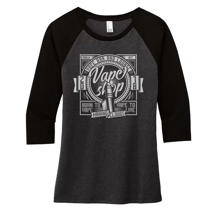 Vape Shop Women's Tri-Blend 3/4-Sleeve Raglan Shirt