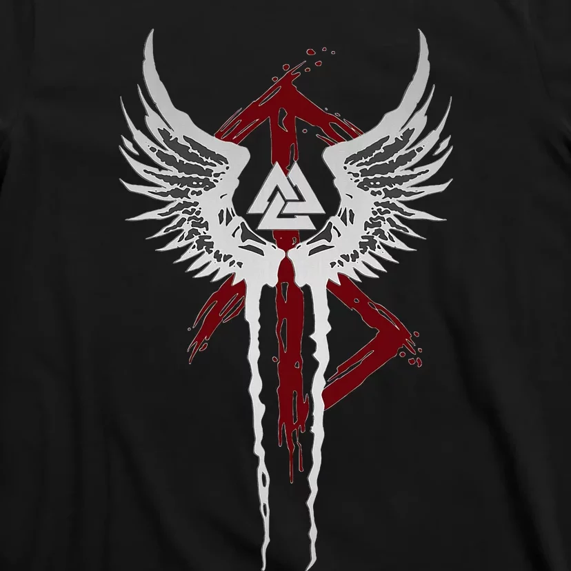 Valkyrie Symbol Valknut Odin Wings Vikings Asgard Valhalla T-Shirt