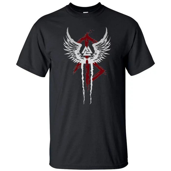 Valkyrie Symbol Valknut Odin Wings Vikings Asgard Valhalla Tall T-Shirt