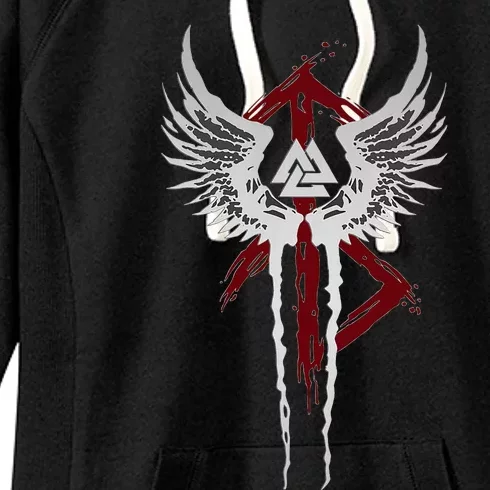 Valkyrie Symbol Valknut Odin Wings Vikings Asgard Valhalla Women's Fleece Hoodie