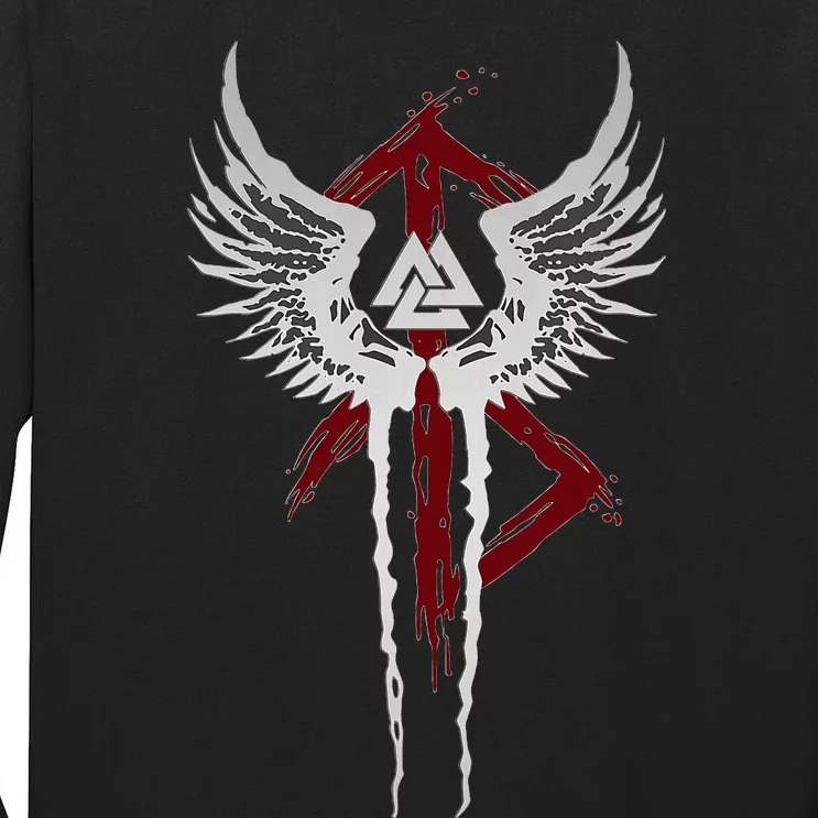 Valkyrie Symbol Valknut Odin Wings Vikings Asgard Valhalla Tall Long Sleeve T-Shirt