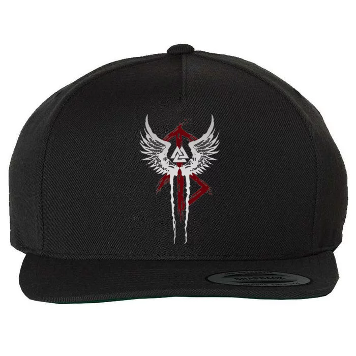 Valkyrie Symbol Valknut Odin Wings Vikings Asgard Valhalla Wool Snapback Cap