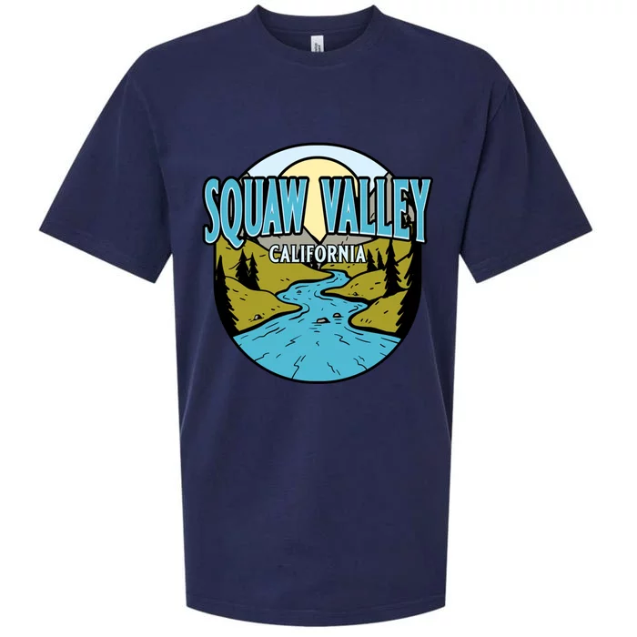 Vintage Squaw Valley California River Valley Souvenir Print Funny Gift Sueded Cloud Jersey T-Shirt