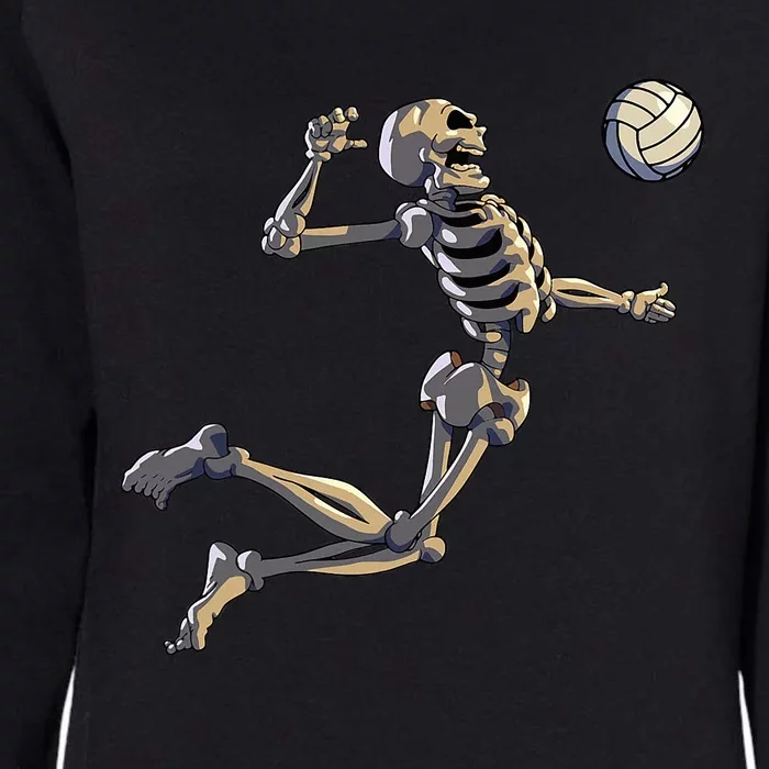 Volleyball Skeleton Volleyball Player Halloween Womens California Wash Sweatshirt