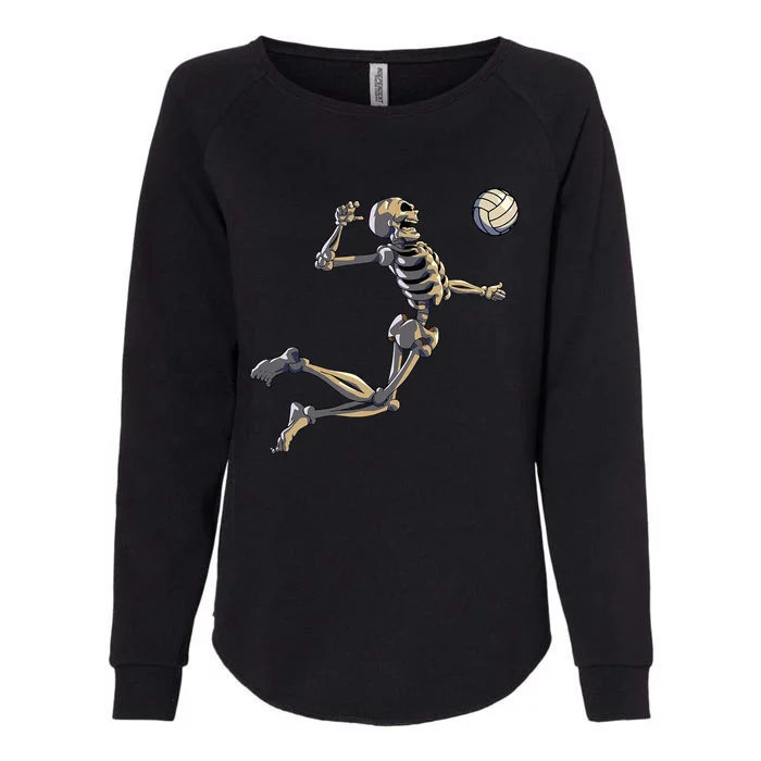 Volleyball Skeleton Volleyball Player Halloween Womens California Wash Sweatshirt