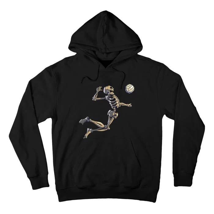 Volleyball Skeleton Volleyball Player Halloween Tall Hoodie