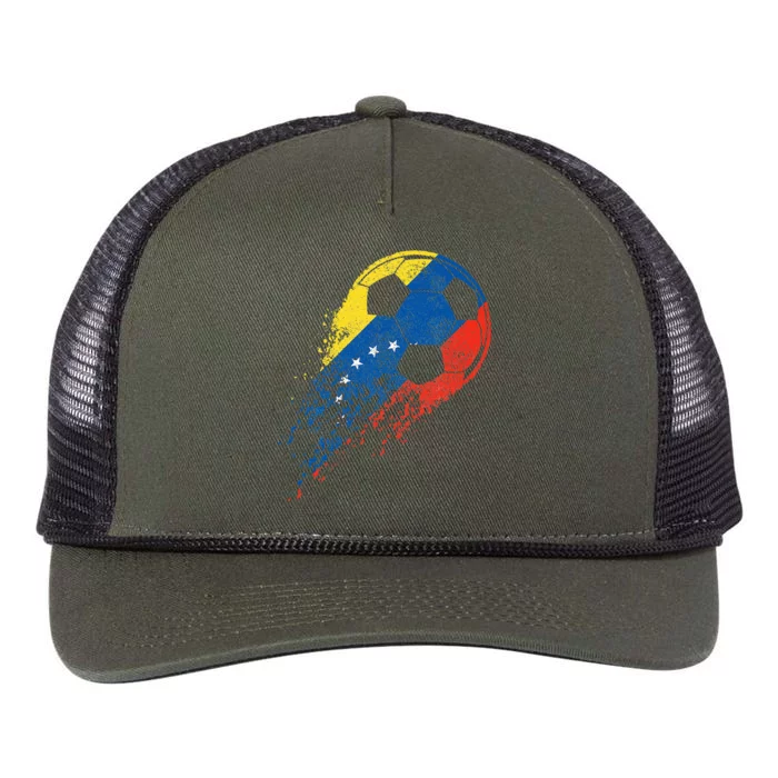 Venezuela Soccer Venezuelan Flag Pride Soccer Player Retro Rope Trucker Hat Cap