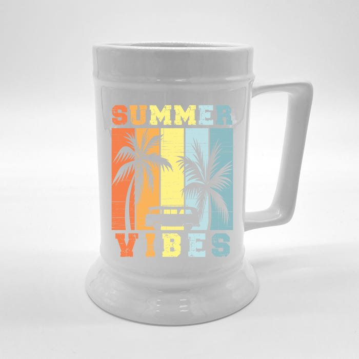 Vacation Summer Vibes Retro Vintage Oh Hey Vacay Gift Front & Back Beer Stein