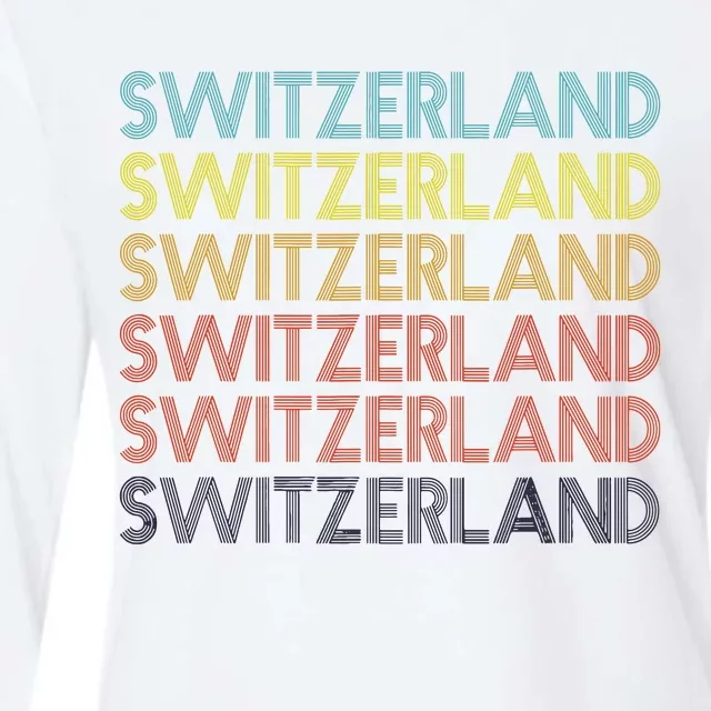 Vintage Switzerland Womens Cotton Relaxed Long Sleeve T-Shirt