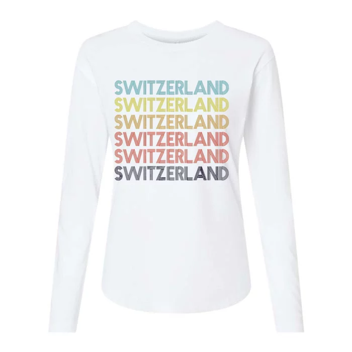 Vintage Switzerland Womens Cotton Relaxed Long Sleeve T-Shirt