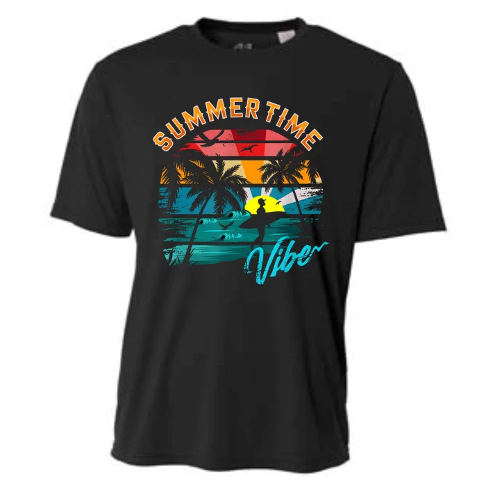 Vintage Summer Vibes Retro Summertime Design Cooling Performance Crew T-Shirt