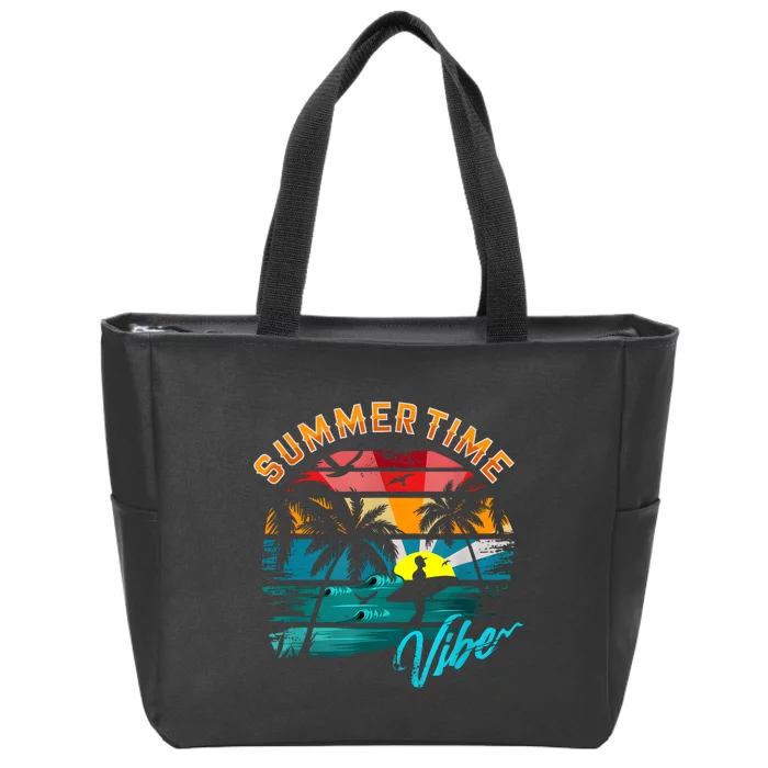 Vintage Summer Vibes Retro Summertime Design Zip Tote Bag