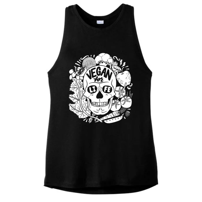 Vegan Skull Ladies Tri-Blend Wicking Tank