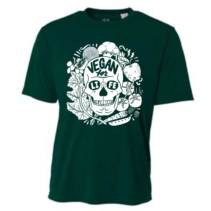 Vegan Skull Cooling Performance Crew T-Shirt