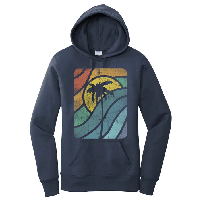 Vintage Summer Vacation Vibes Tee Sunset Sunrise Palms Vacay Gift Women's Pullover Hoodie