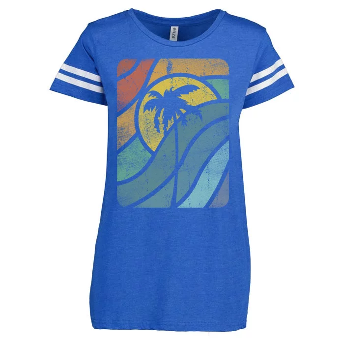 Vintage Summer Vacation Vibes Tee Sunset Sunrise Palms Vacay Gift Enza Ladies Jersey Football T-Shirt