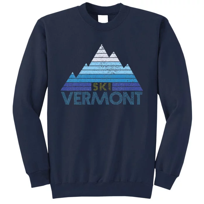 Vermont Ski Vintage Mountain Winter Sports Skiing Souvenir Tall Sweatshirt