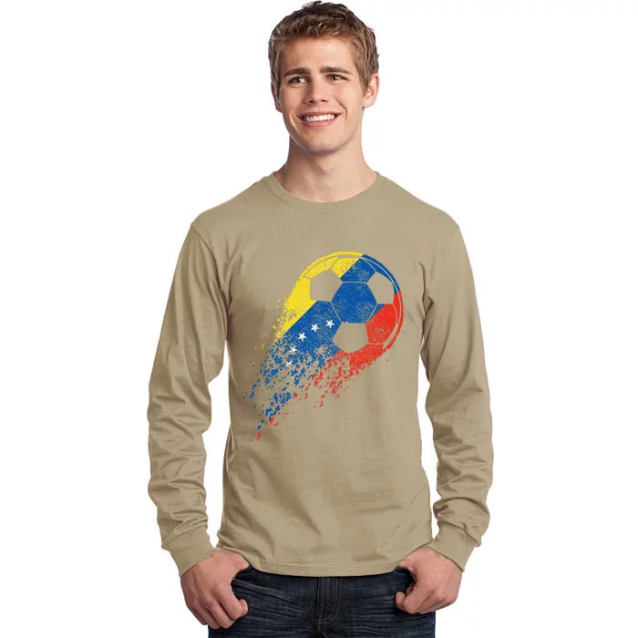 Venezuela Soccer Venezuelan Flag Pride Soccer Player Tall Long Sleeve T-Shirt