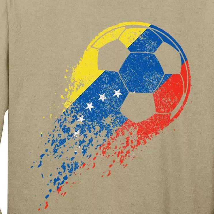 Venezuela Soccer Venezuelan Flag Pride Soccer Player Tall Long Sleeve T-Shirt