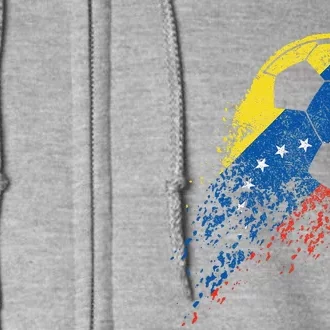 Venezuela Soccer Venezuelan Flag Pride Soccer Player Full Zip Hoodie