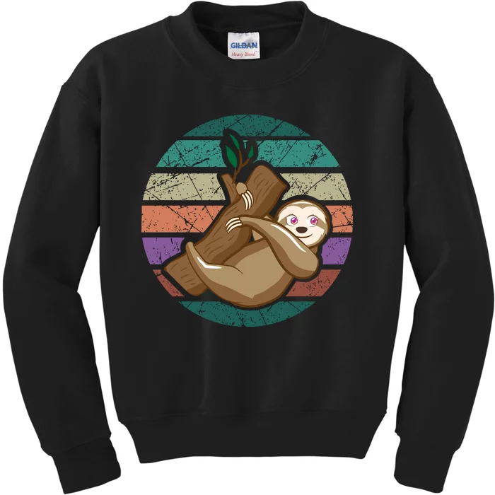 Vintage Sloth Kids Sweatshirt