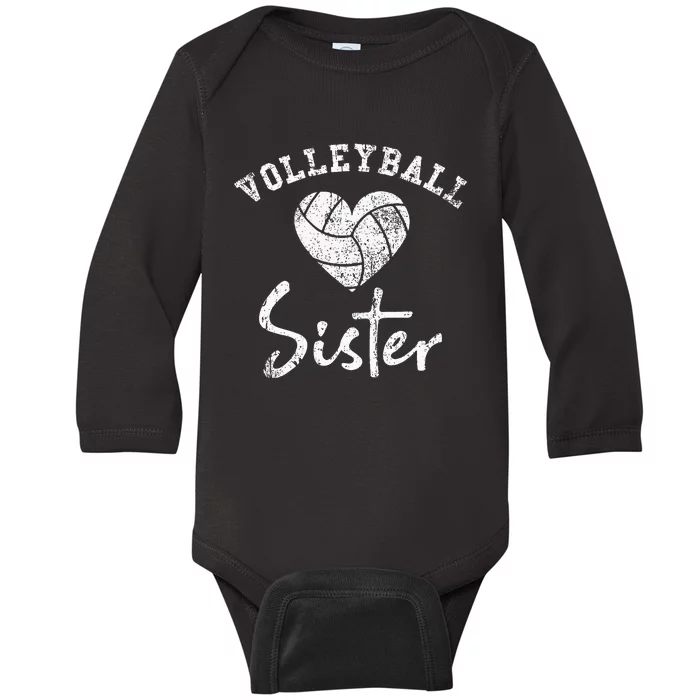 Volleyball Sister Baby Long Sleeve Bodysuit