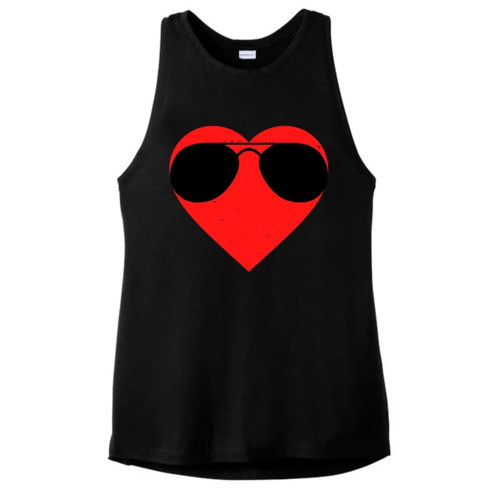 Valentines Shades Ladies Tri-Blend Wicking Tank