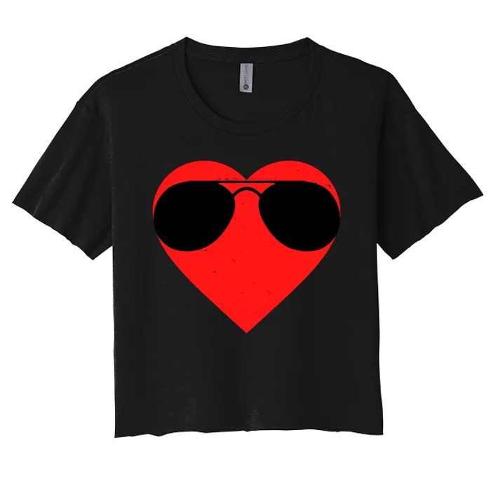 Valentines Shades Women's Crop Top Tee