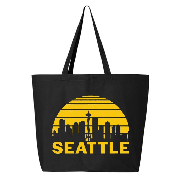 Vintage Seattle Washington Cityscape 25L Jumbo Tote