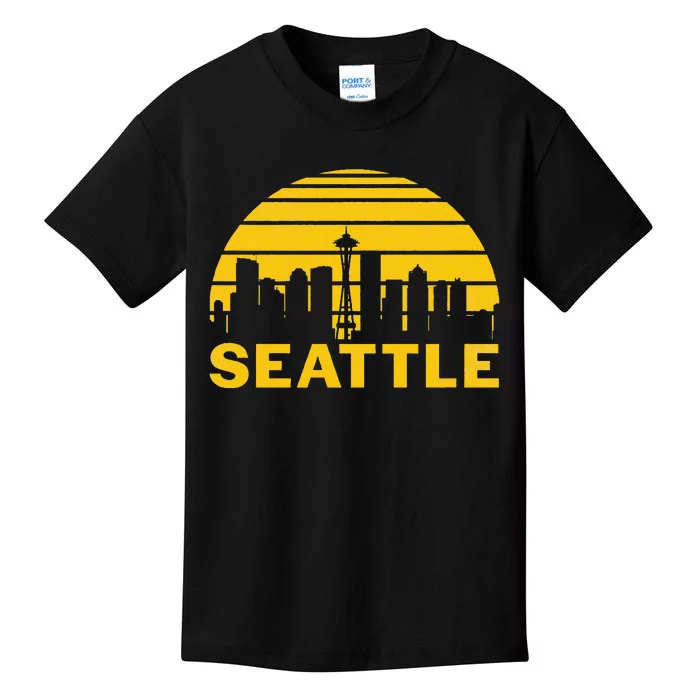 Vintage Seattle Washington Cityscape Kids T-Shirt