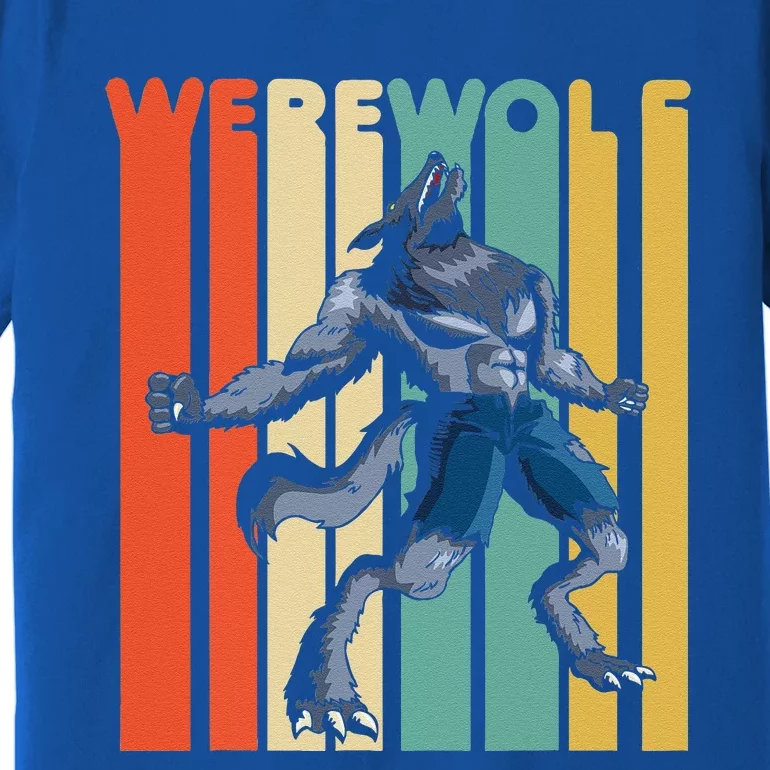 Vintage Style Werewolf Retro Halloween Design Premium T-Shirt