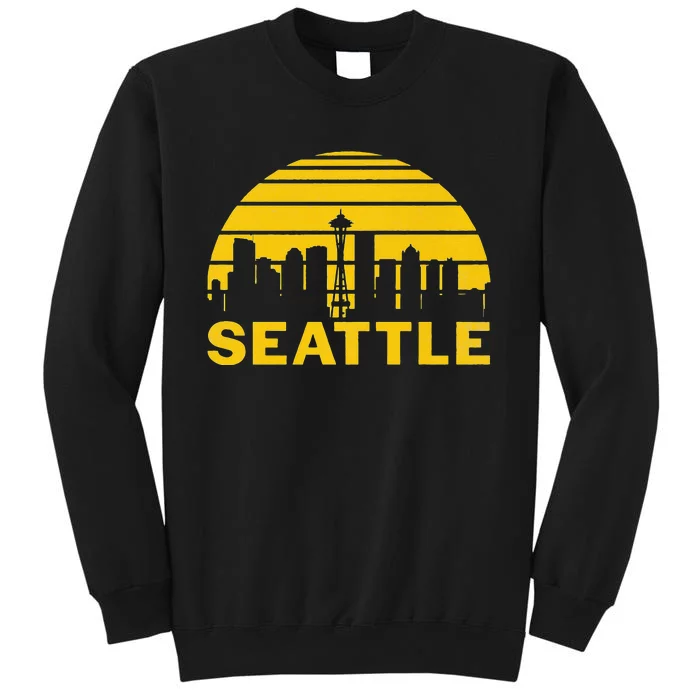 Vintage Seattle Washington Cityscape Retro Tall Sweatshirt