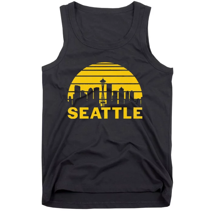 Vintage Seattle Washington Cityscape Retro Tank Top