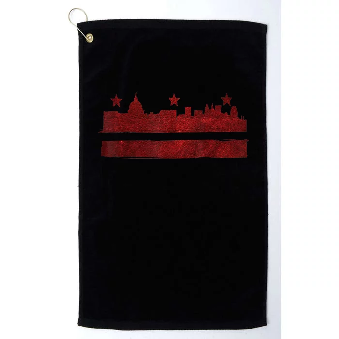 Vintage Skyline Washington Dc Flag Cities Usa Pride TShirt Platinum Collection Golf Towel