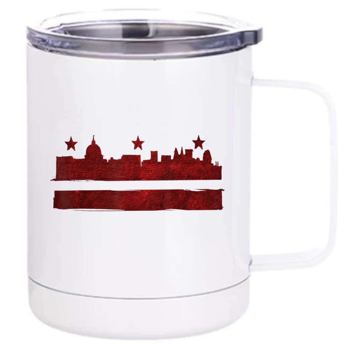 Vintage Skyline Washington Dc Flag Cities Usa Pride TShirt Front & Back 12oz Stainless Steel Tumbler Cup