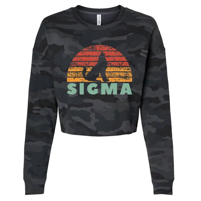 Vintage Sigma Wolf Retro Sigma Male Cropped Pullover Crew