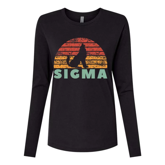 Vintage Sigma Wolf Retro Sigma Male Womens Cotton Relaxed Long Sleeve T-Shirt